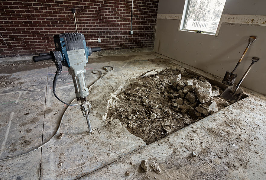 milton partial concrete garage floor replacement